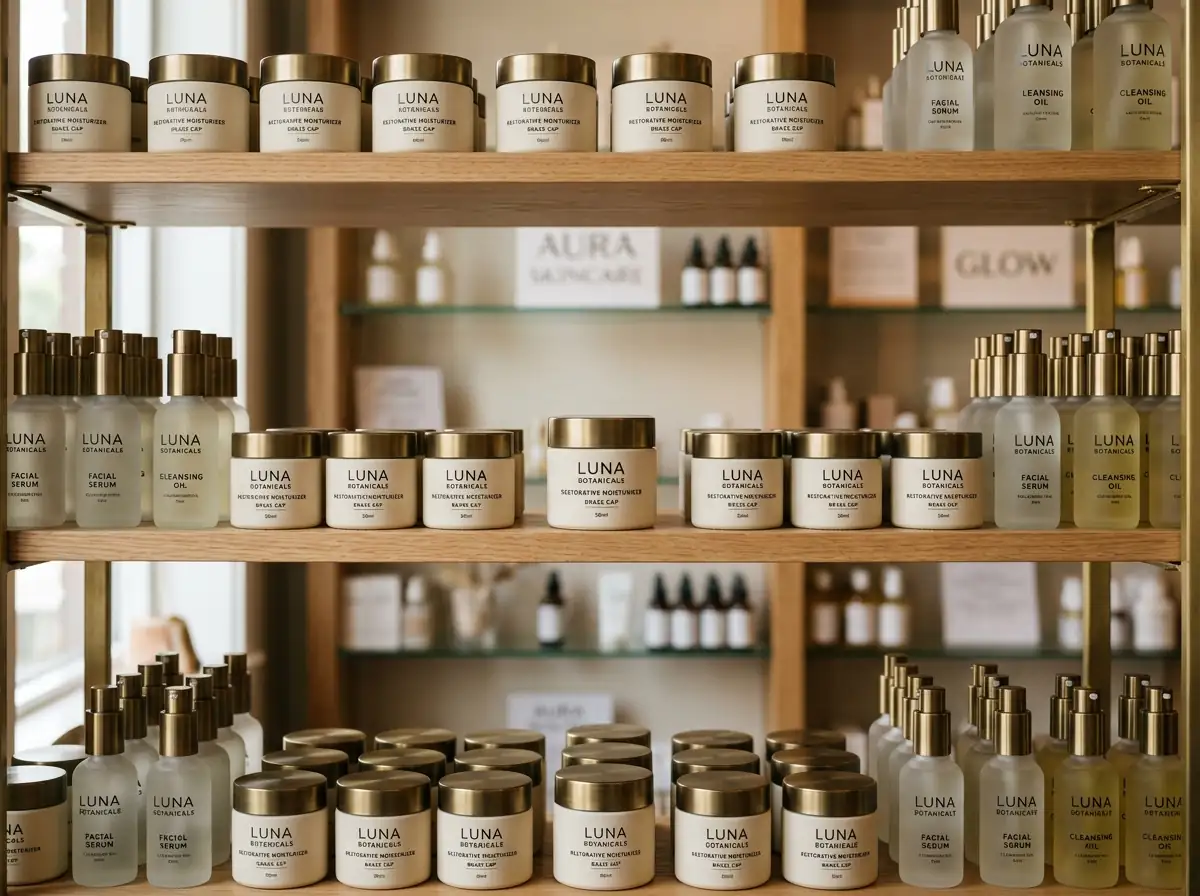 Cosmetics on a US retail shelf